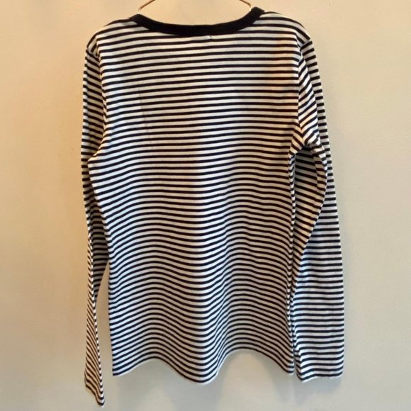 J. Crew Crewcuts Navy/White Striped Long-Sleeve T-Shirt with Embroidered Heart - Picture 3 of 7